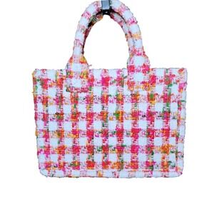 Do Everything in Love Tweed Tote Bag Multicolor‎ Top Handle Crossbody Purse